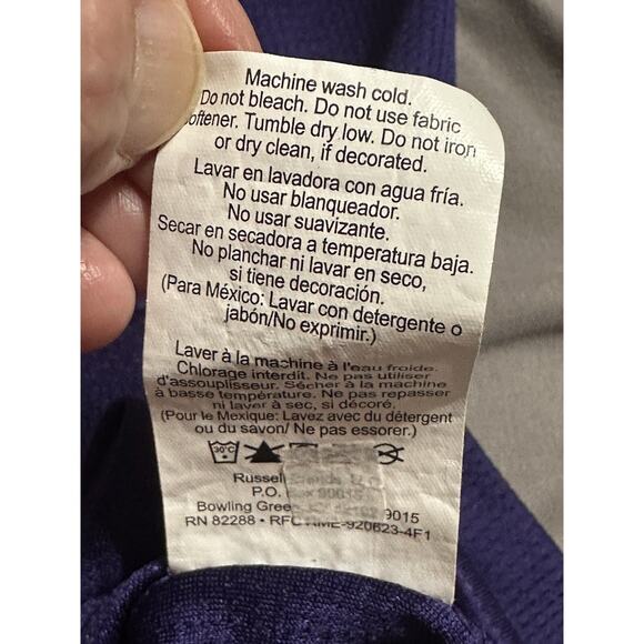 LSU Tigers Mens Polo Shirt X-Large Purple Louisiana State University Russell - Picture 9 of 13